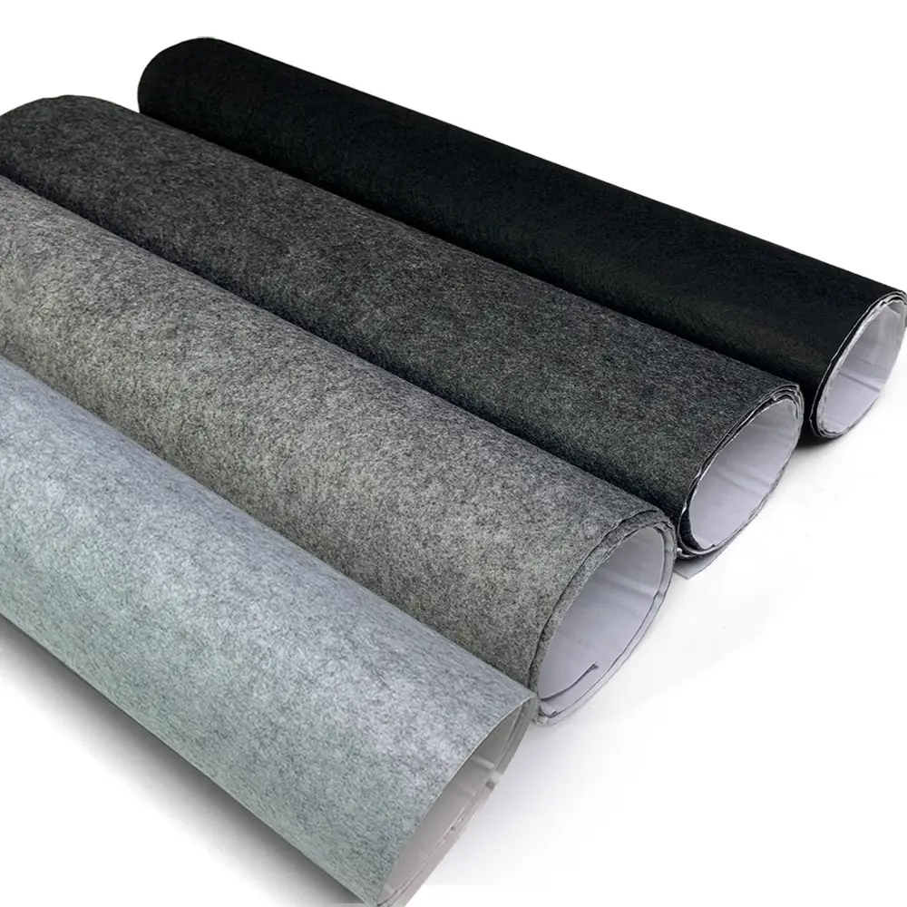 Cross-border hot selling self-adhesive flocking cloth 1mm adhesive flocking cloth black felt easy to cut easy to stick