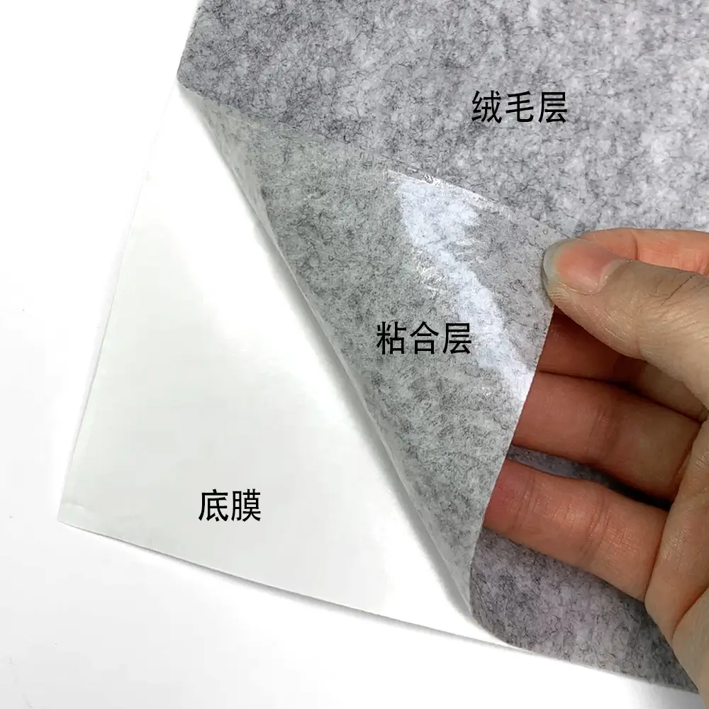 Cross-border hot selling self-adhesive flocking cloth 1mm adhesive flocking cloth black felt easy to cut easy to stick — feature 7