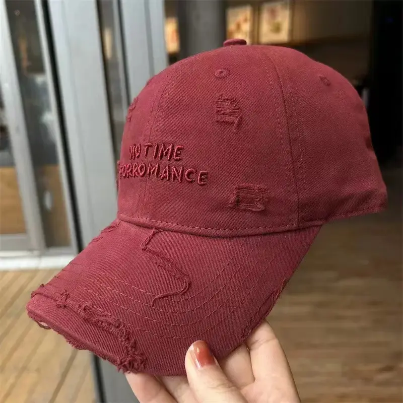 Women's Gray Cotton Baseball Cap with "New Time Odyssey" Design
