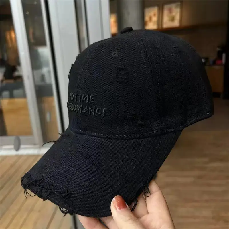 Women's Gray Cotton Baseball Cap with "New Time Odyssey" Design