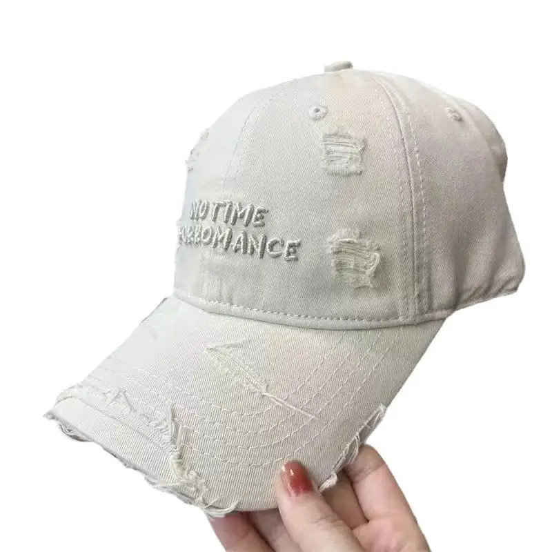 Women's Gray Cotton Baseball Cap with "New Time Odyssey" Design