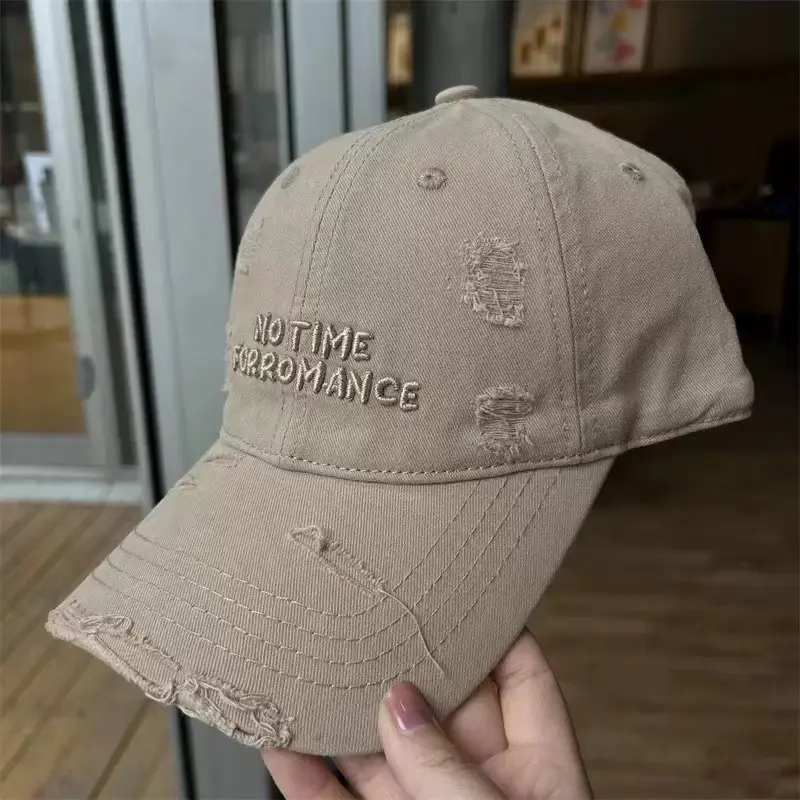 Women's Gray Cotton Baseball Cap with "New Time Odyssey" Design