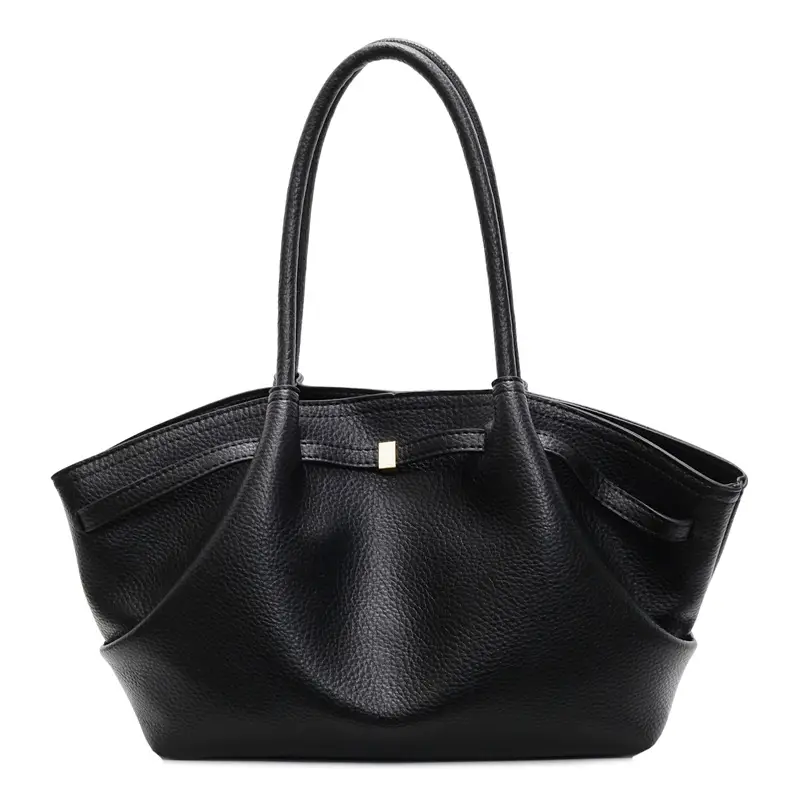 Red Leather Shoulder Bag with Logo Print for Women