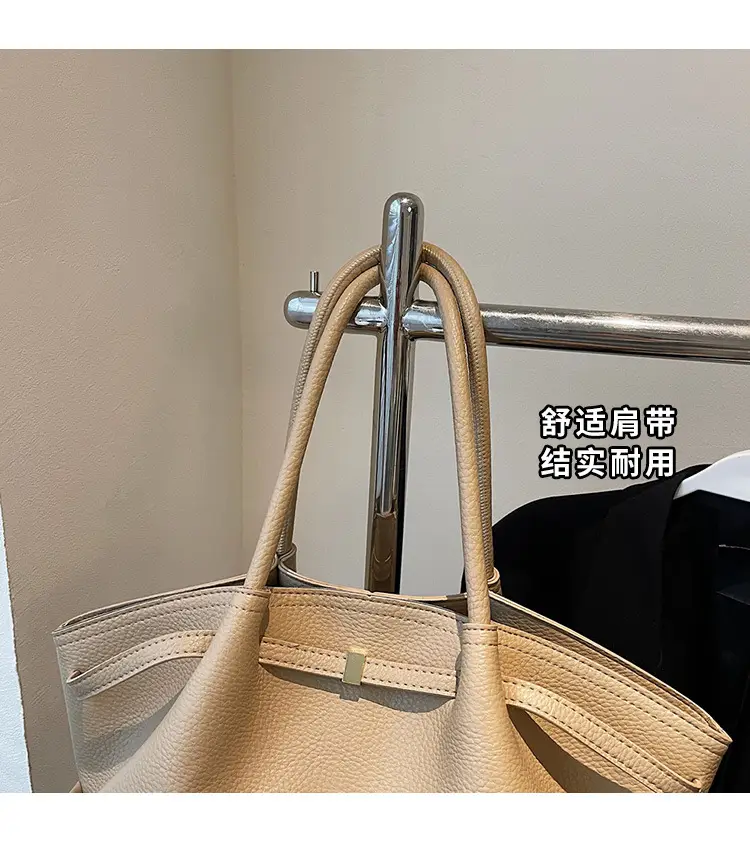 Red Leather Shoulder Bag with Logo Print for Women — feature 12