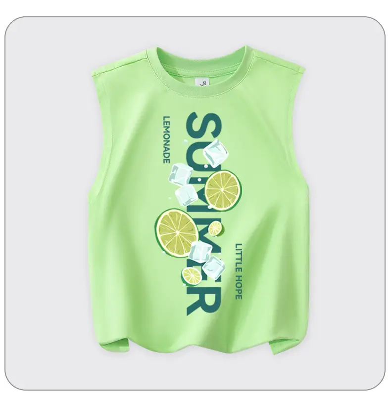 Lucky Space Pure Cotton Boys Vest Sleeveless White — feature 15