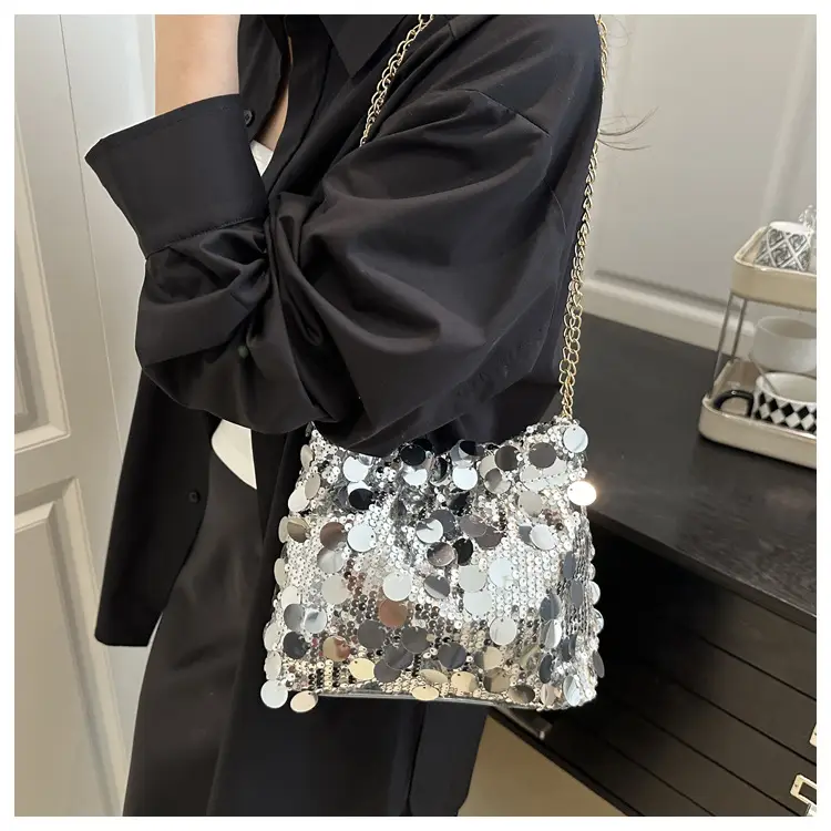 High-End Silver Sequin Crossbody Bag for Women — feature 10