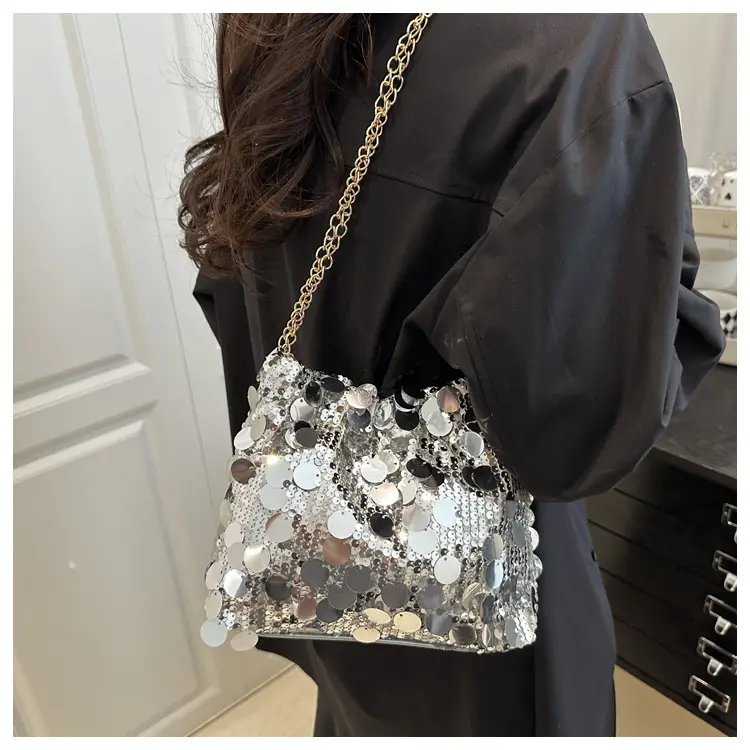High-End Silver Sequin Crossbody Bag for Women — feature 11