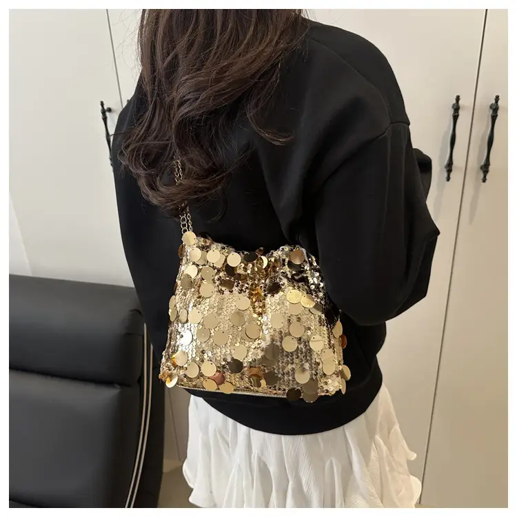 High-End Silver Sequin Crossbody Bag for Women — feature 15