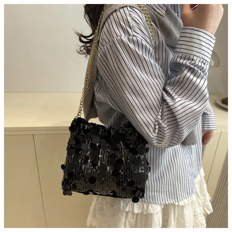 High-End Silver Sequin Crossbody Bag for Women — feature 18