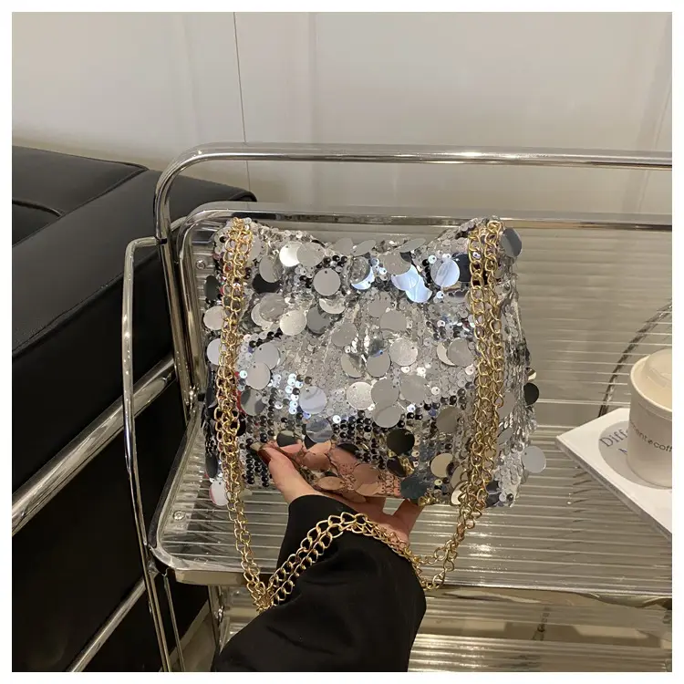 High-End Silver Sequin Crossbody Bag for Women — feature 24