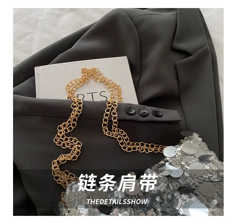 High-End Silver Sequin Crossbody Bag for Women — feature 4