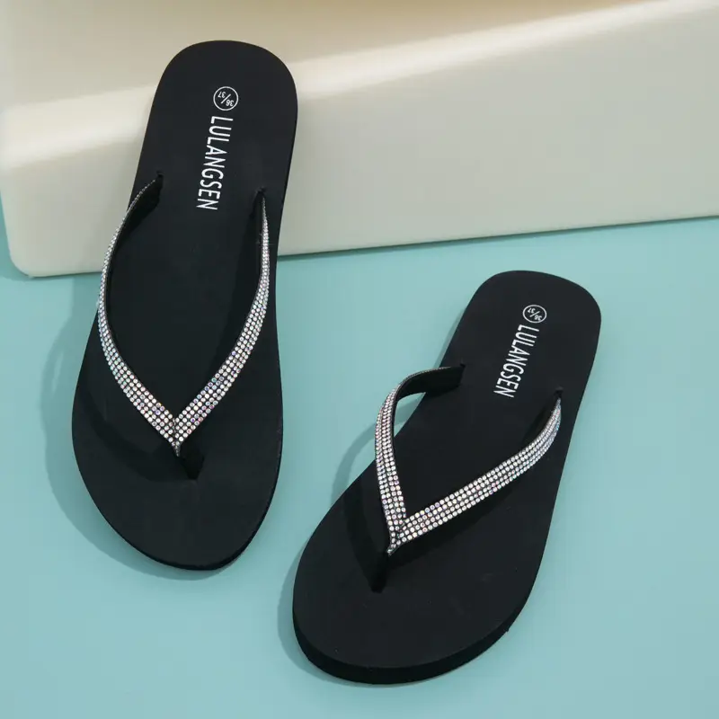 Heightened Thick-Soled Flip-Flops for Women to Wear Outside, Increased Soft-Soled Pure Color Flip-Flops, Niche Ins Sandals - Image 6