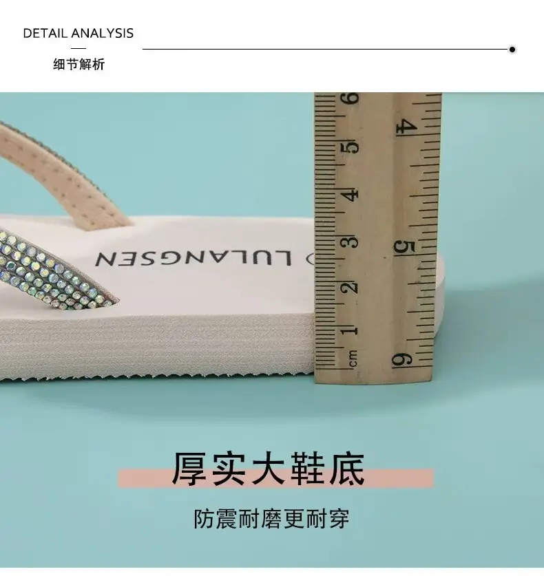 Heightened Thick-Soled Flip-Flops for Women to Wear Outside, Increased Soft-Soled Pure Color Flip-Flops, Niche Ins Sandals — feature 3
