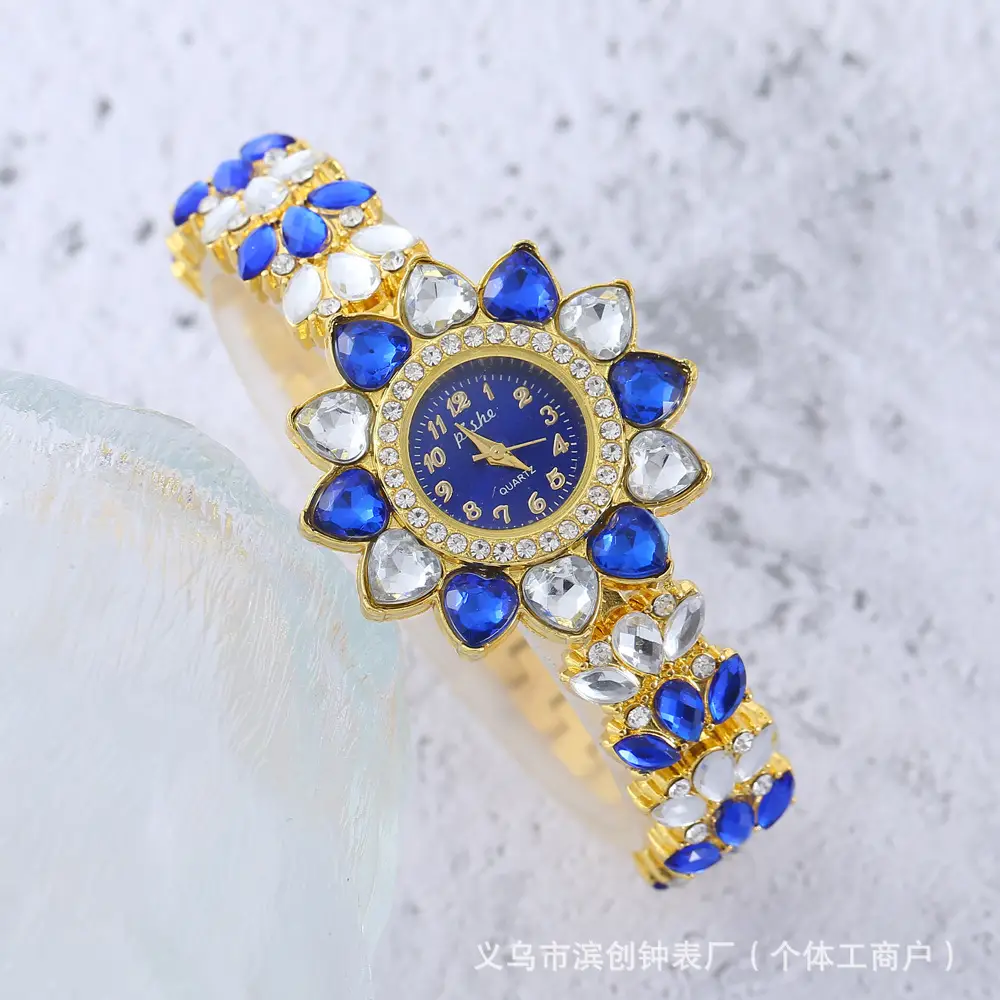 Golden Red Diamond Women's Watch with Quartz Movement - Image 3