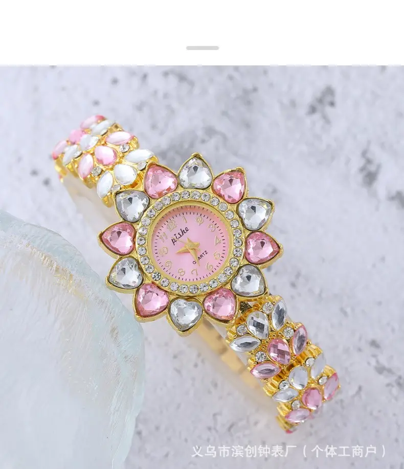 Golden Red Diamond Women's Watch with Quartz Movement — feature 4