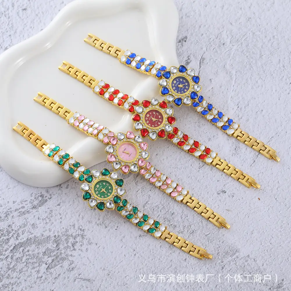 Golden Red Diamond Women's Watch with Quartz Movement — feature 8