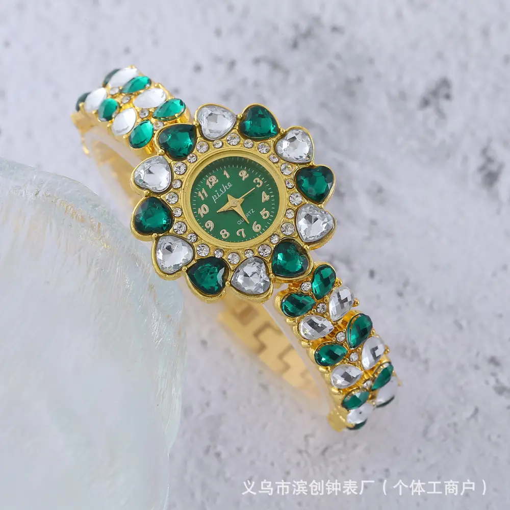 Golden Red Diamond Women's Watch with Quartz Movement - Image 5