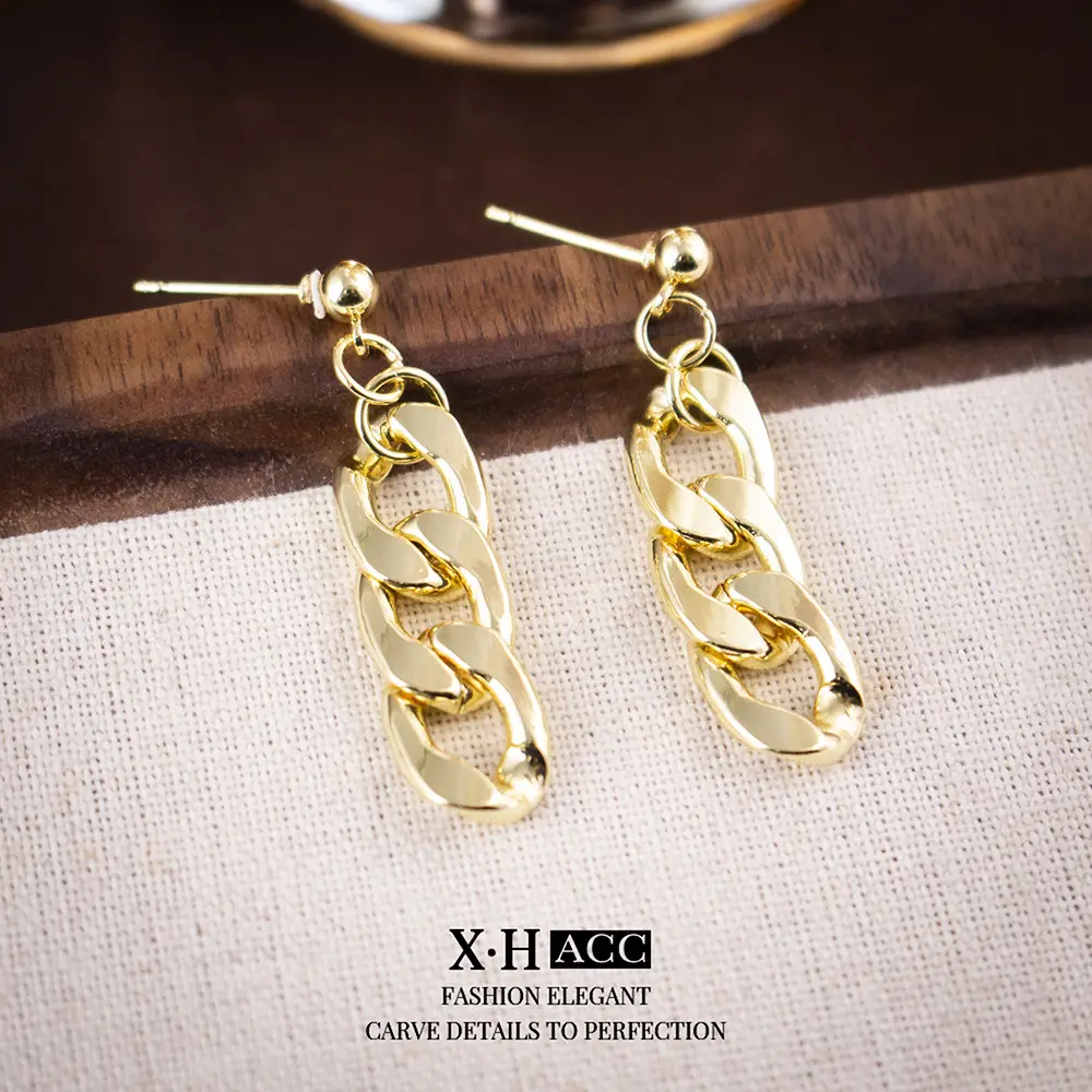 Silver & Gold Chain Earrings for Women - Image 5