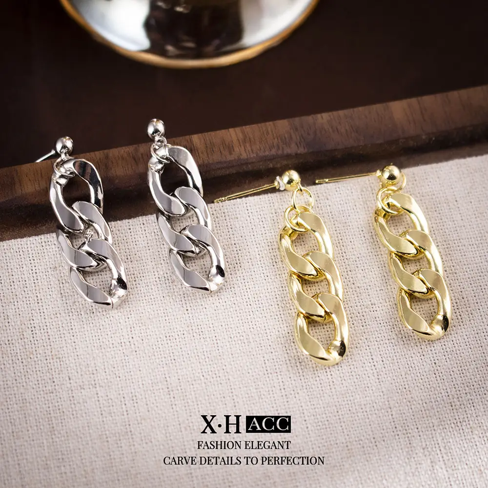 Silver & Gold Chain Earrings for Women — feature 3