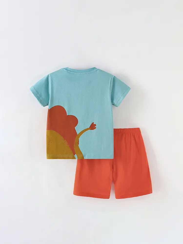 European & American Boys T-Shirt Shorts Set Summer - Image 3