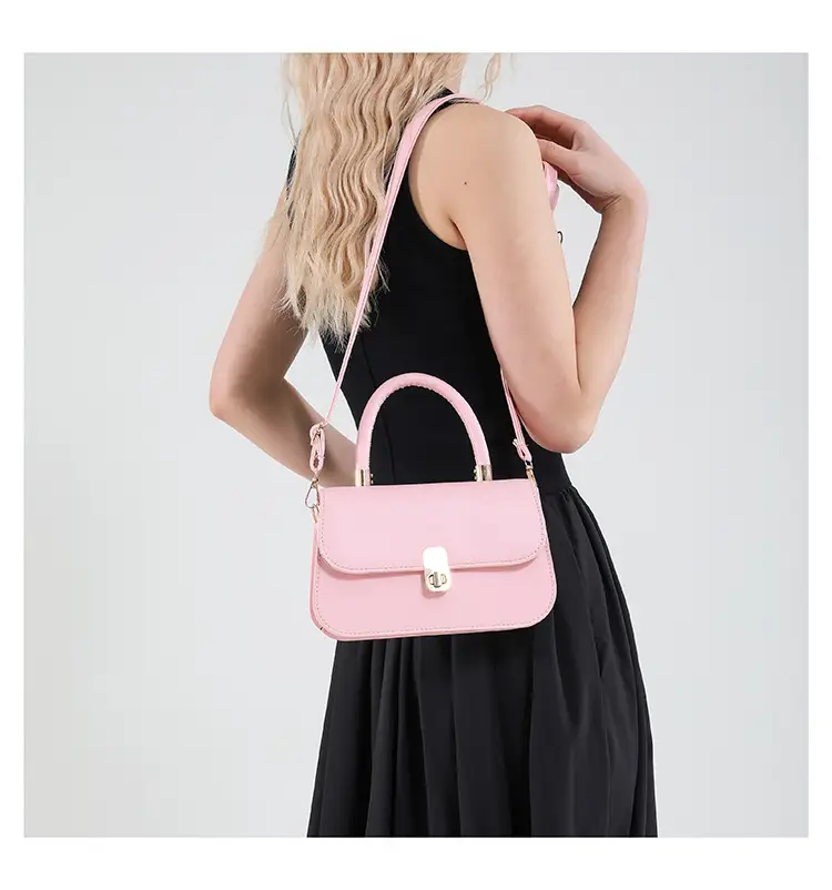 Women's Cream Textured Shoulder Crossbody Bag with Gold Clasp — feature 16
