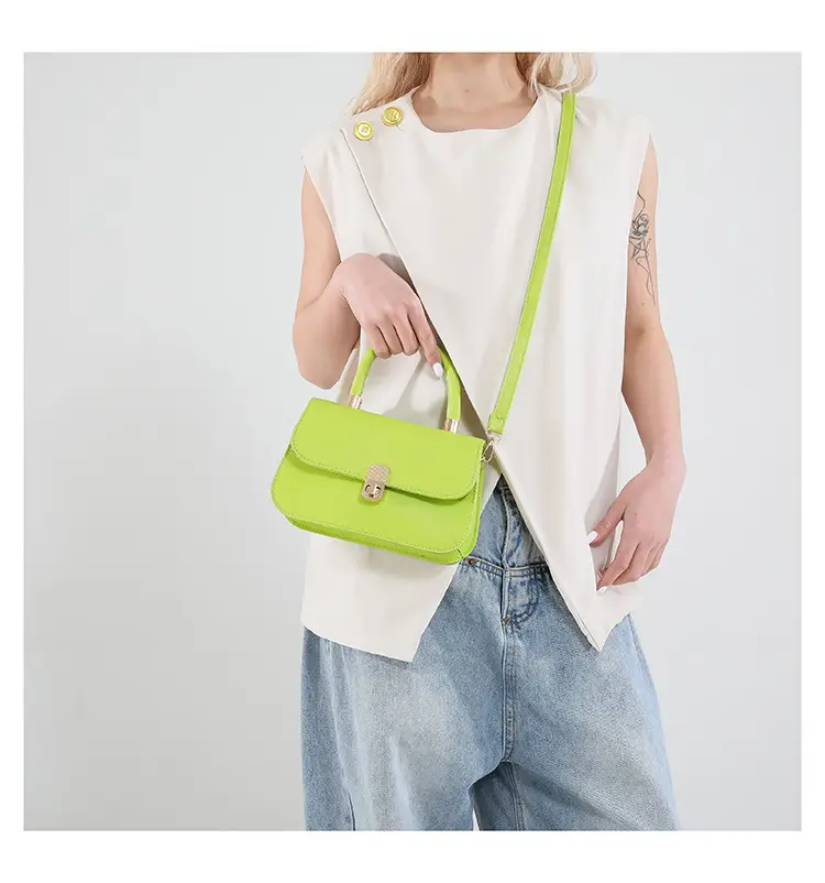 Women's Cream Textured Shoulder Crossbody Bag with Gold Clasp — feature 17