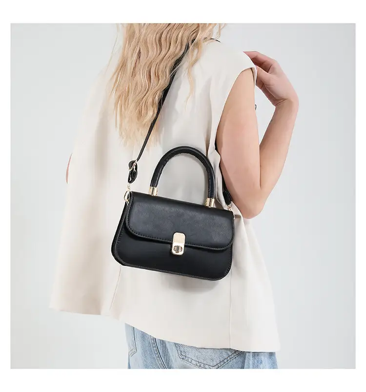 Women's Cream Textured Shoulder Crossbody Bag with Gold Clasp — feature 25