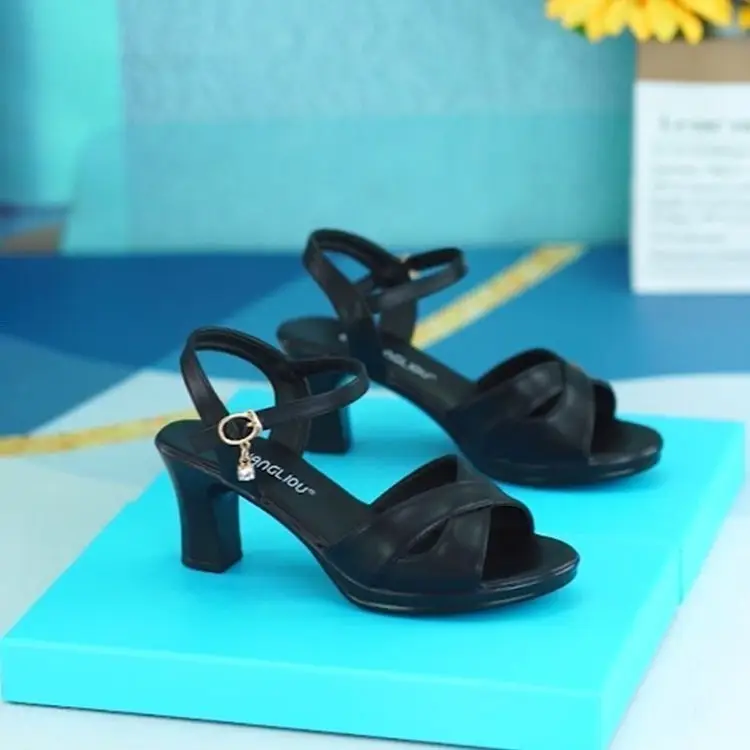 Women's White Leather Heel Sandals 2025 Summer — feature 15