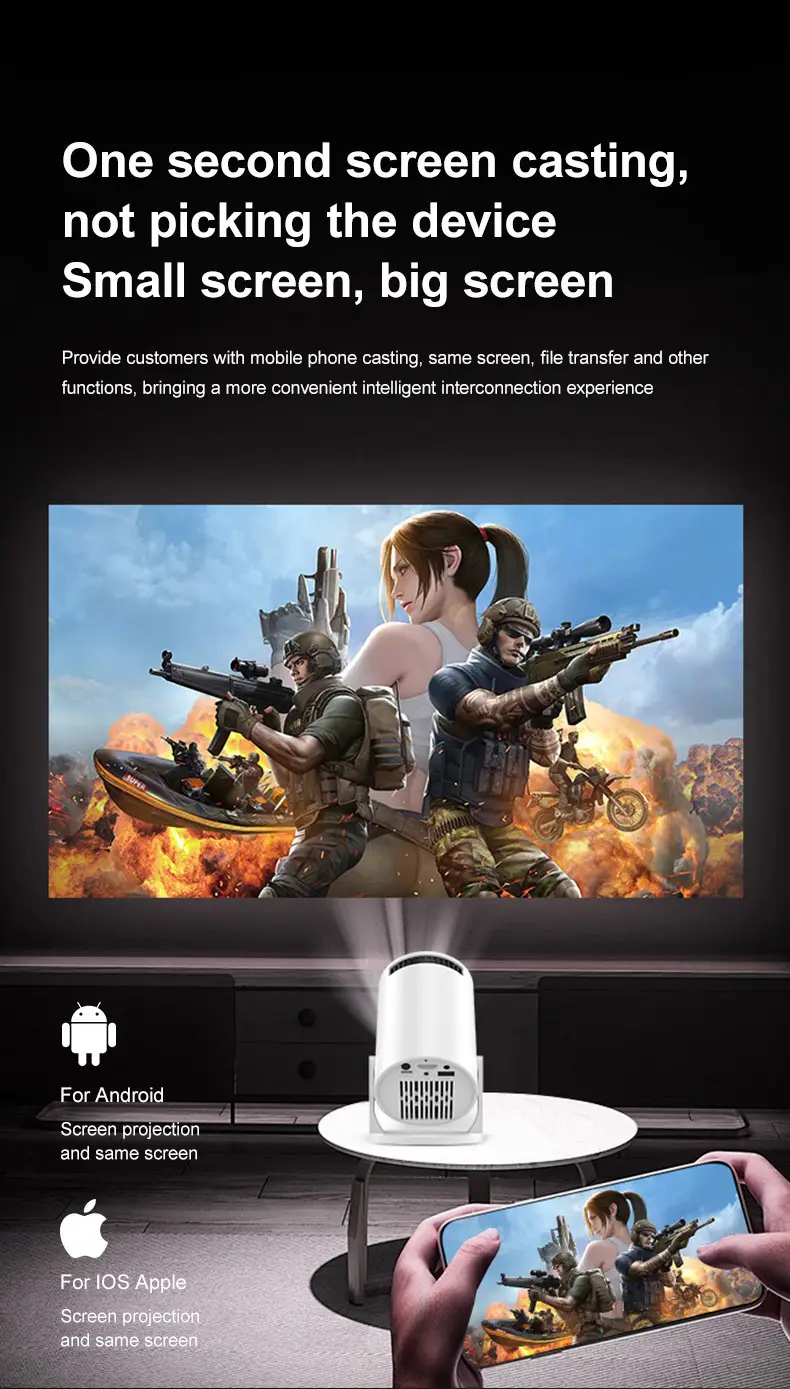 Hy200 Projector Is Exclusively Available for Cross-Border Use, Wireless Projector for Home and Outdoor Use, Car-Mounted Projector, Hy300Mini Wireless Screen Projection — feature 12