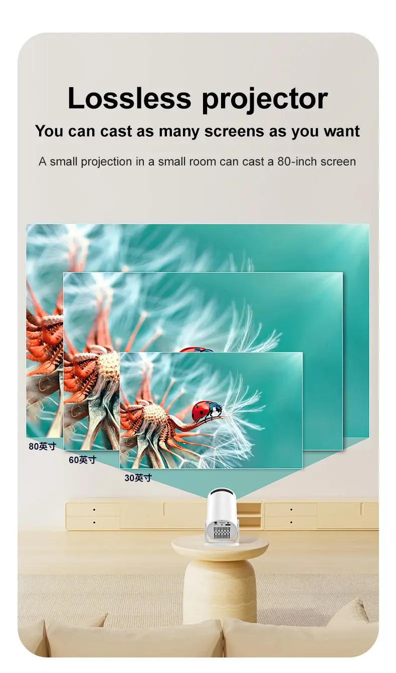 Hy200 Projector Is Exclusively Available for Cross-Border Use, Wireless Projector for Home and Outdoor Use, Car-Mounted Projector, Hy300Mini Wireless Screen Projection — feature 9