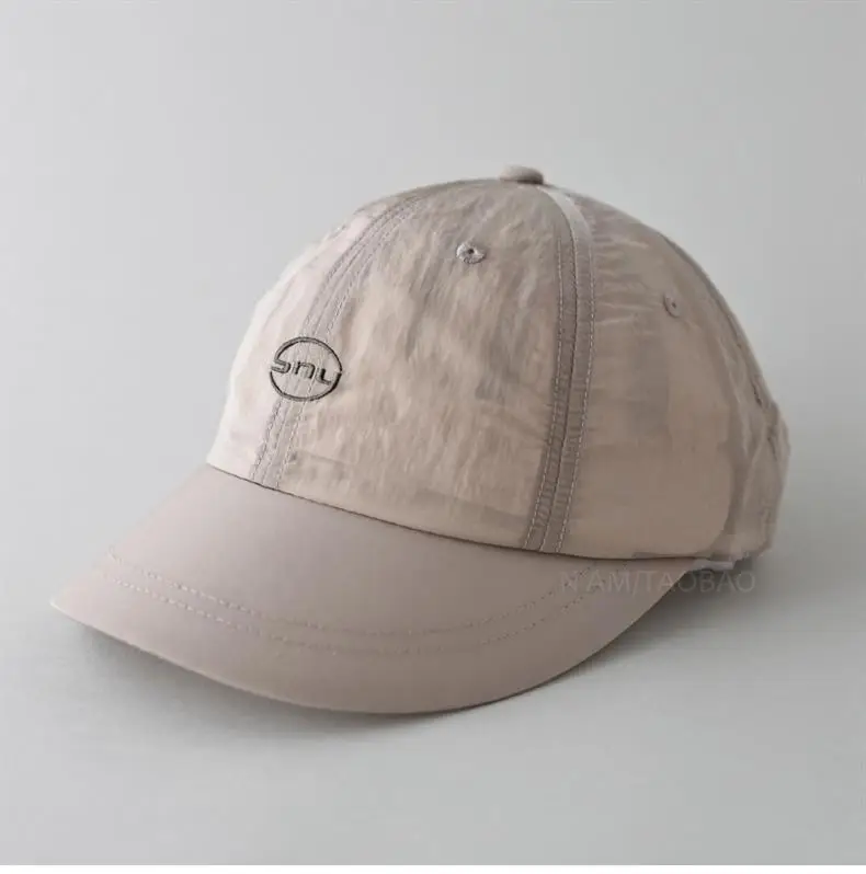 Men's Beige Embroidered Baseball Cap with Widen Brim — feature 3