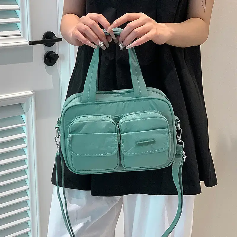 Light Blue Multi-Pocket Shoulder Crossbody Bag for Women — feature 23