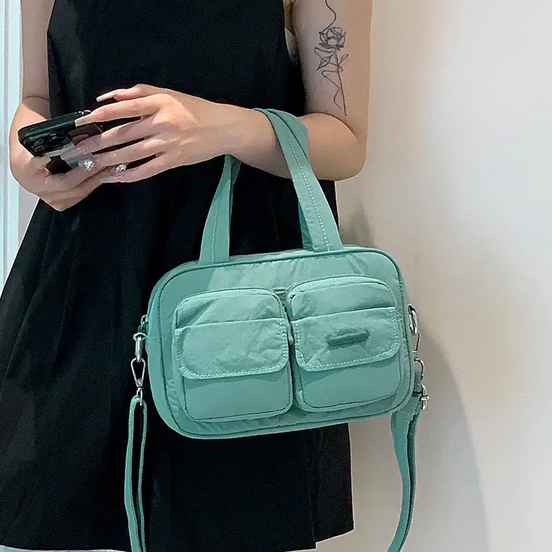 Light Blue Multi-Pocket Shoulder Crossbody Bag for Women — feature 24