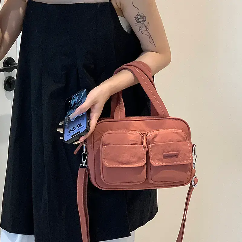 Light Blue Multi-Pocket Shoulder Crossbody Bag for Women — feature 26