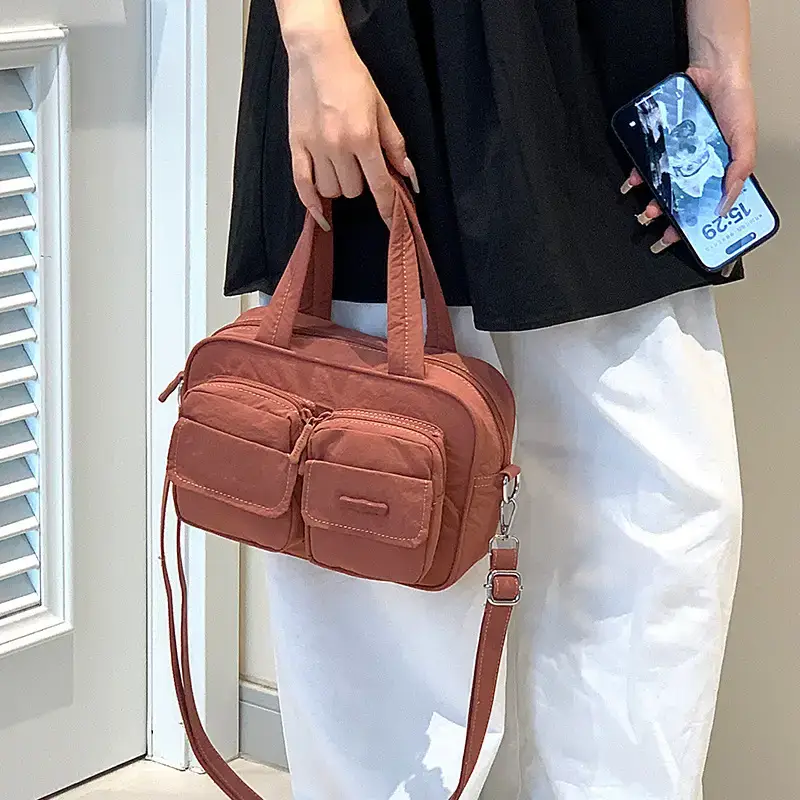 Light Blue Multi-Pocket Shoulder Crossbody Bag for Women — feature 27