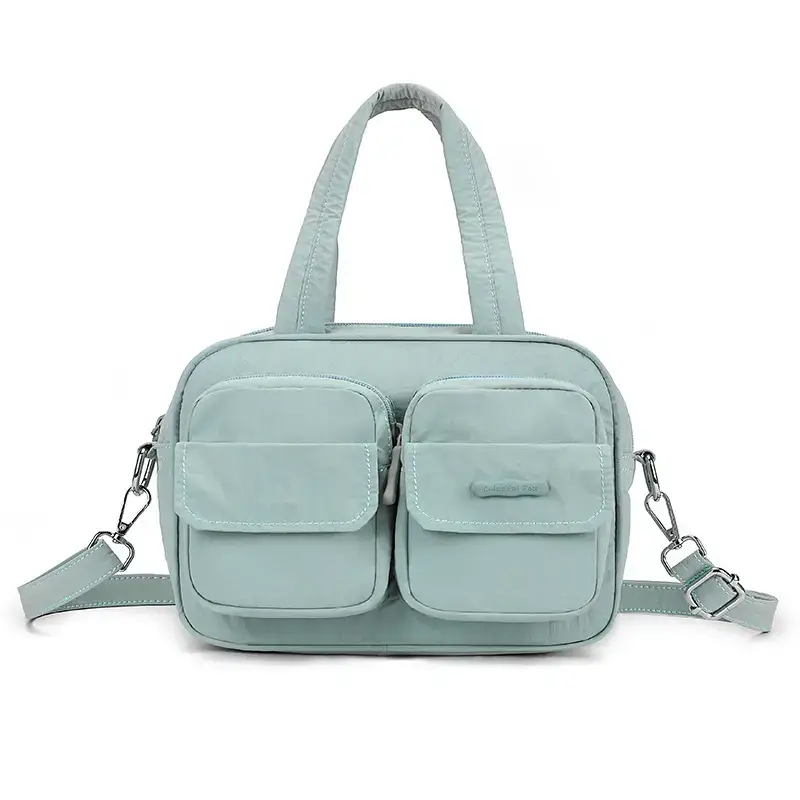 Light Blue Multi-Pocket Shoulder Crossbody Bag for Women - Image 9