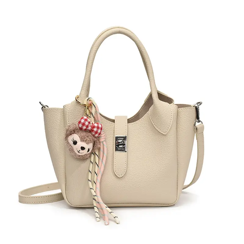 Women's Cream Teddy Bear Crossbody Bag 2025 - Image 3