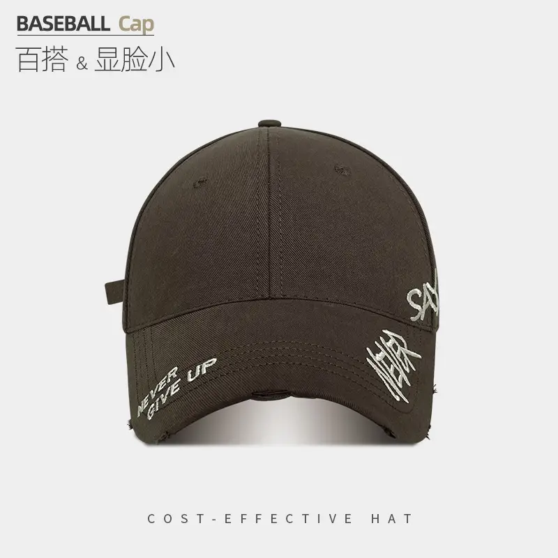 American Baseball Cap White Hole Letter Embroidered Wide Brim - Image 4