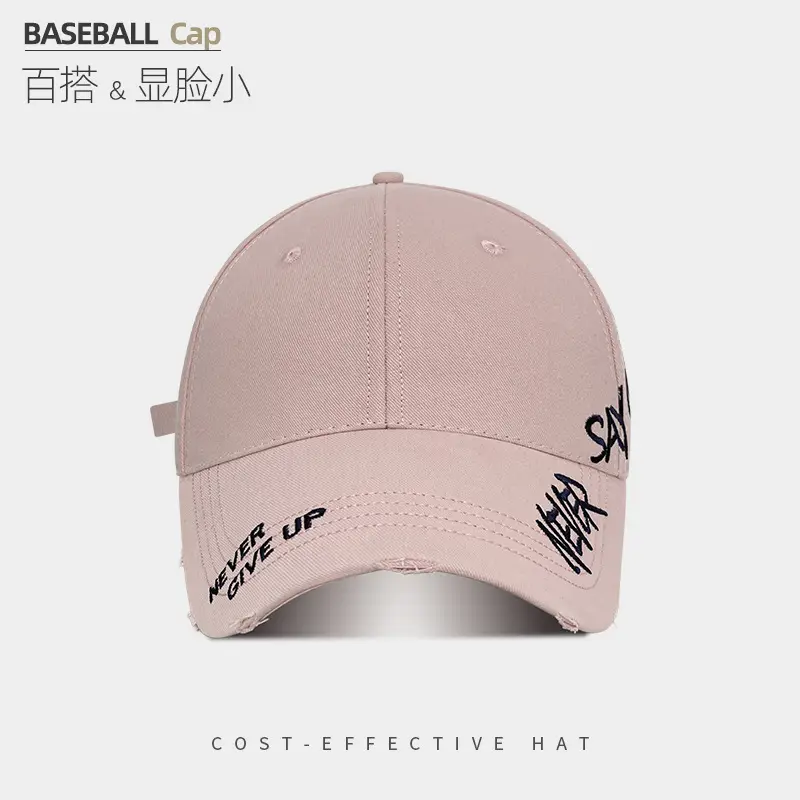 American Baseball Cap White Hole Letter Embroidered Wide Brim - Image 5