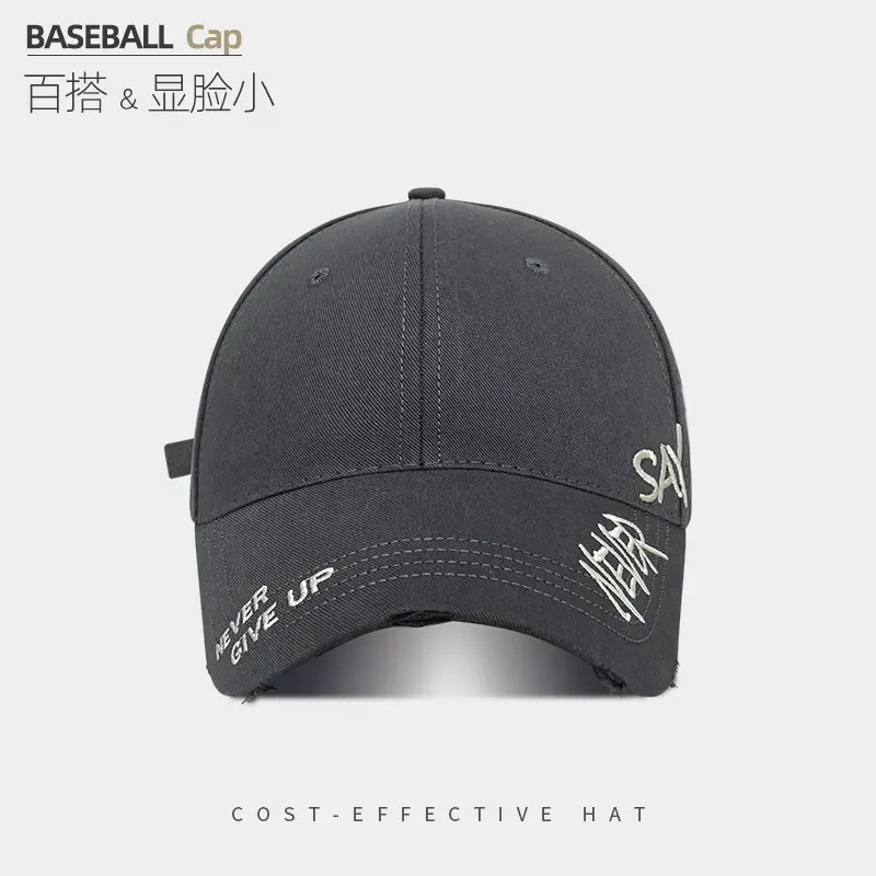 American Baseball Cap White Hole Letter Embroidered Wide Brim - Image 6
