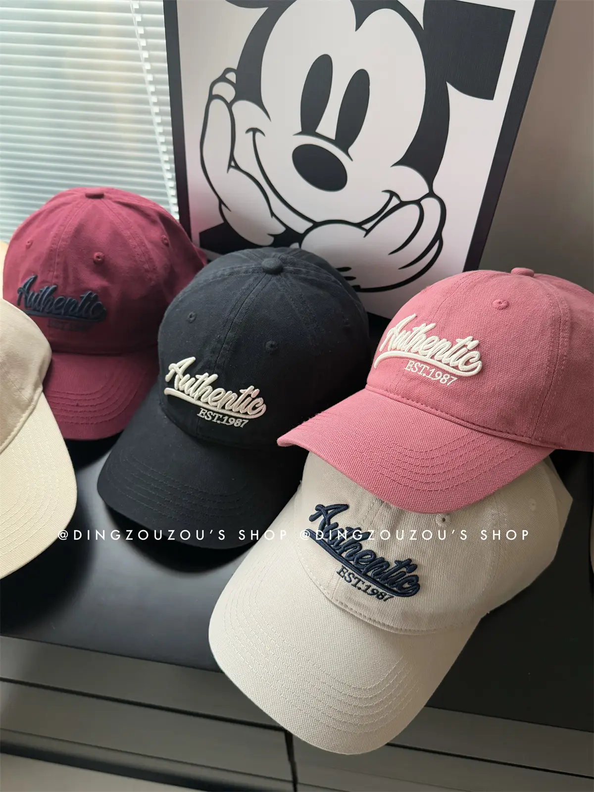 Pink Letter Embroidered Women's Baseball Cap — feature 1