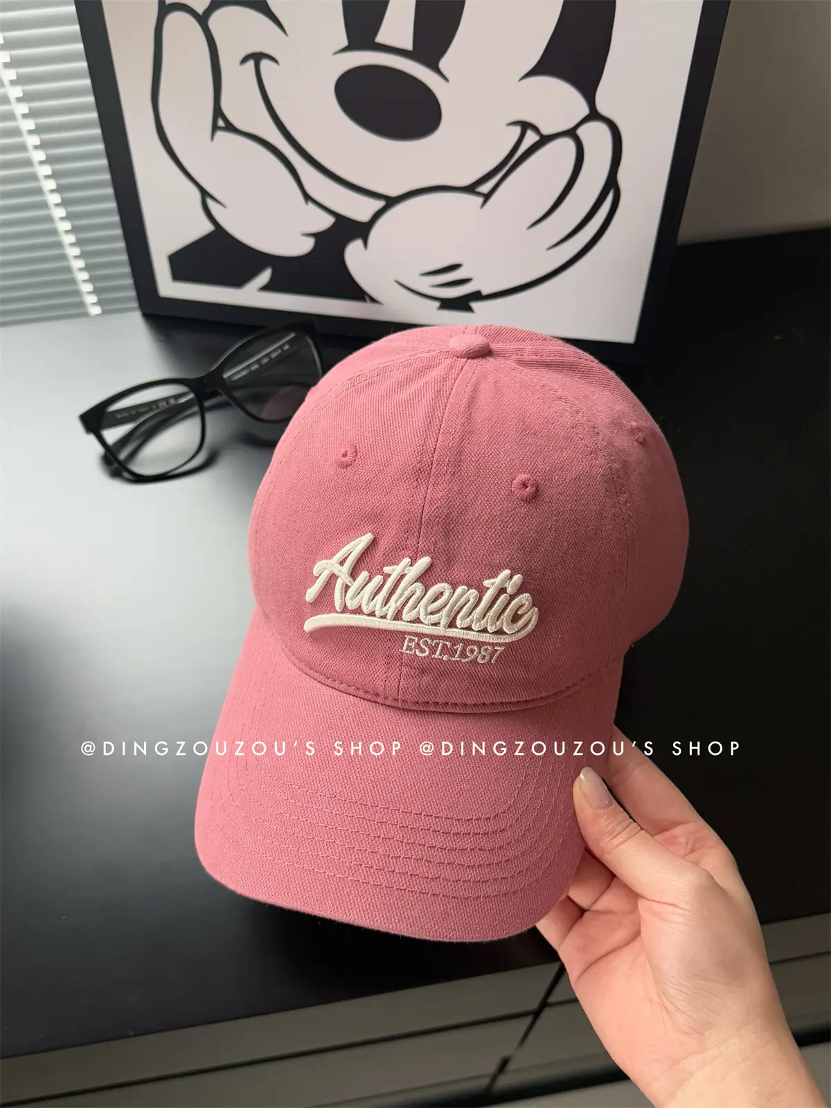 Pink Letter Embroidered Women's Baseball Cap - Image 2