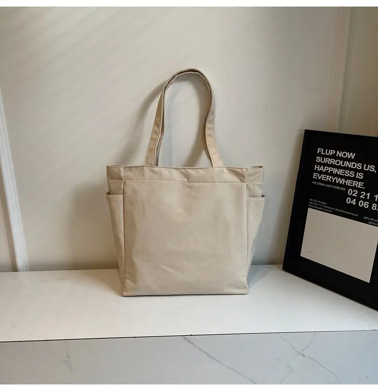 Women's Orange Nylon Shoulder Tote Bag Large Capacity — feature 14