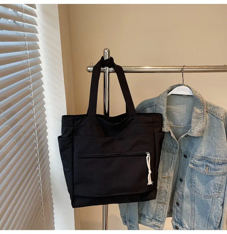 Women's Orange Nylon Shoulder Tote Bag Large Capacity — feature 25