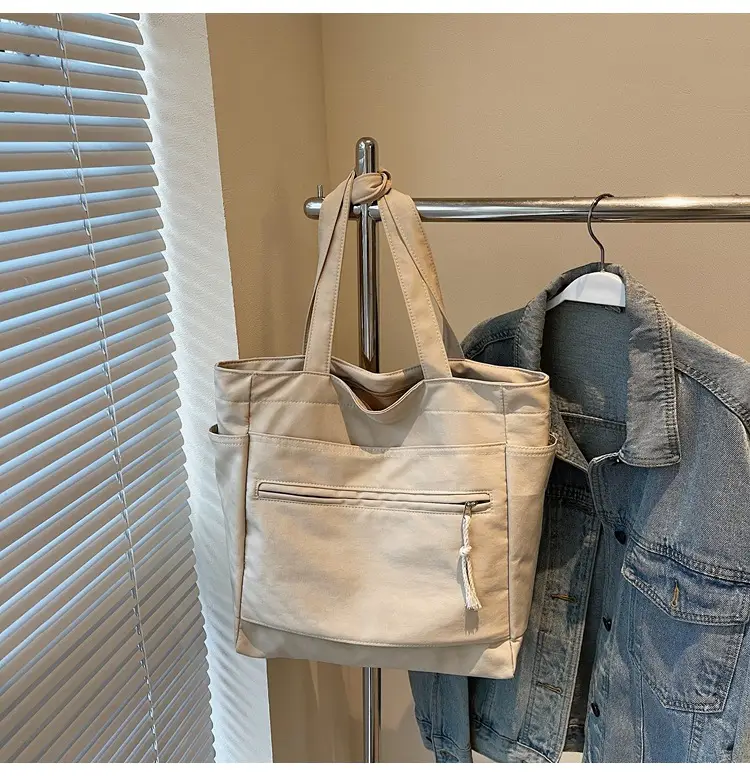 Women's Orange Nylon Shoulder Tote Bag Large Capacity — feature 27