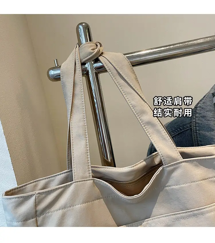 Women's Orange Nylon Shoulder Tote Bag Large Capacity — feature 4