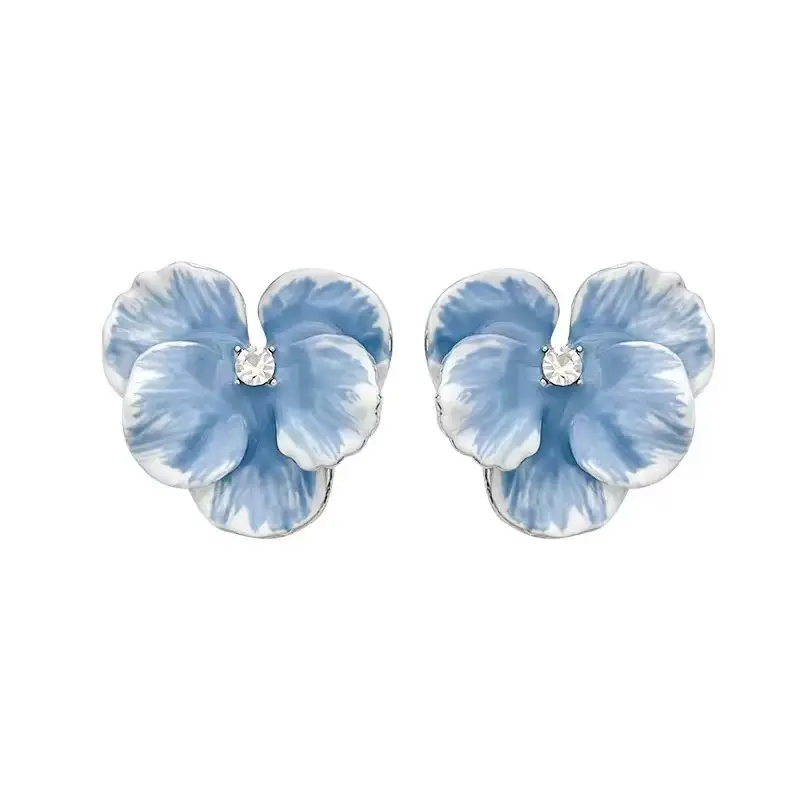 2025 Flower Tassel Earrings for Women Pink Blue White - Image 25