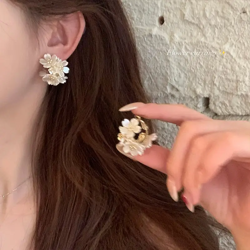 2025 Flower Tassel Earrings for Women Pink Blue White — feature 26