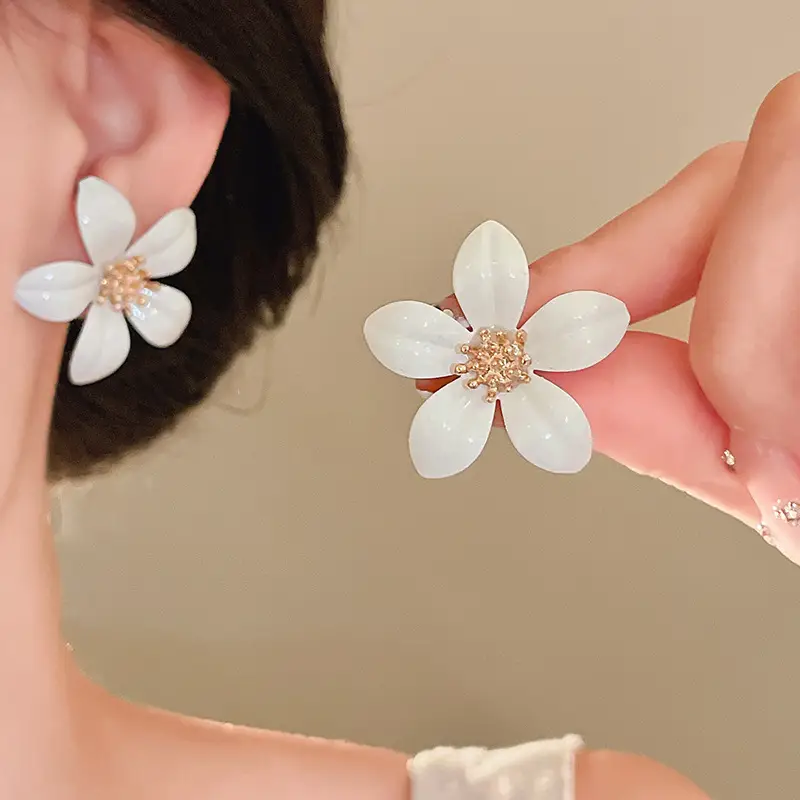 2025 Flower Tassel Earrings for Women Pink Blue White — feature 27