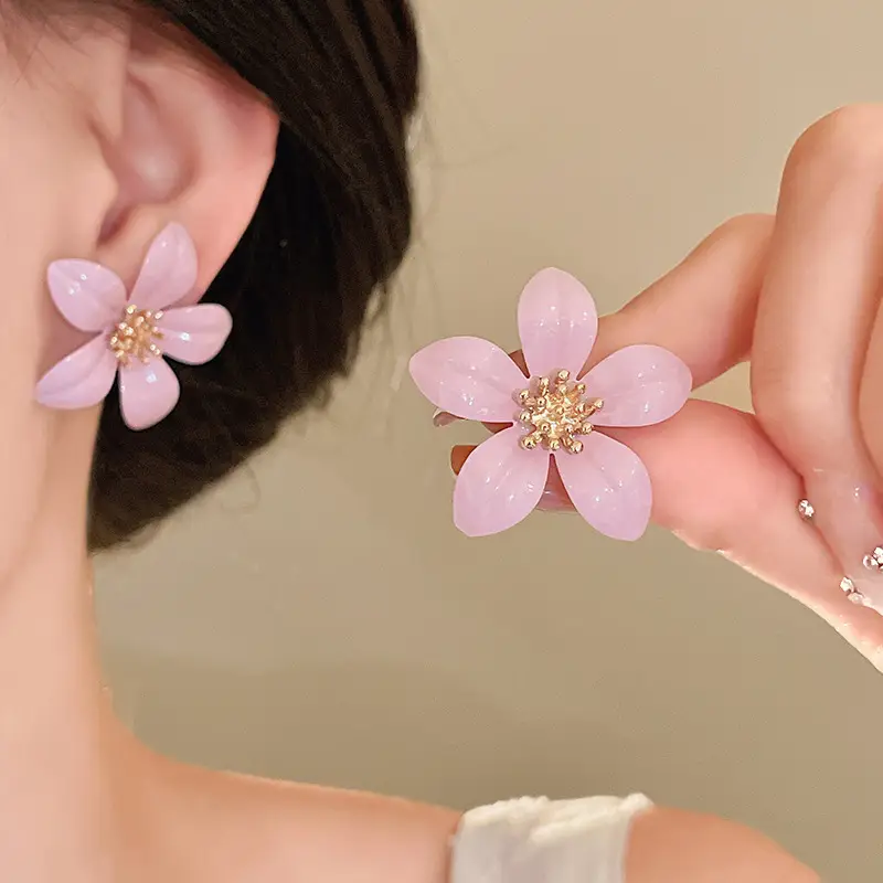 2025 Flower Tassel Earrings for Women Pink Blue White — feature 28